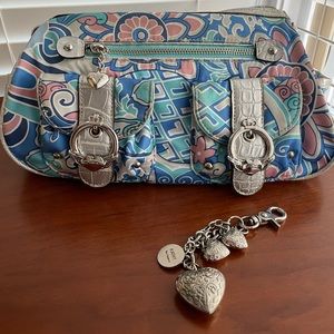 Vintage Kathy Van Zeeland pastel and silver bag